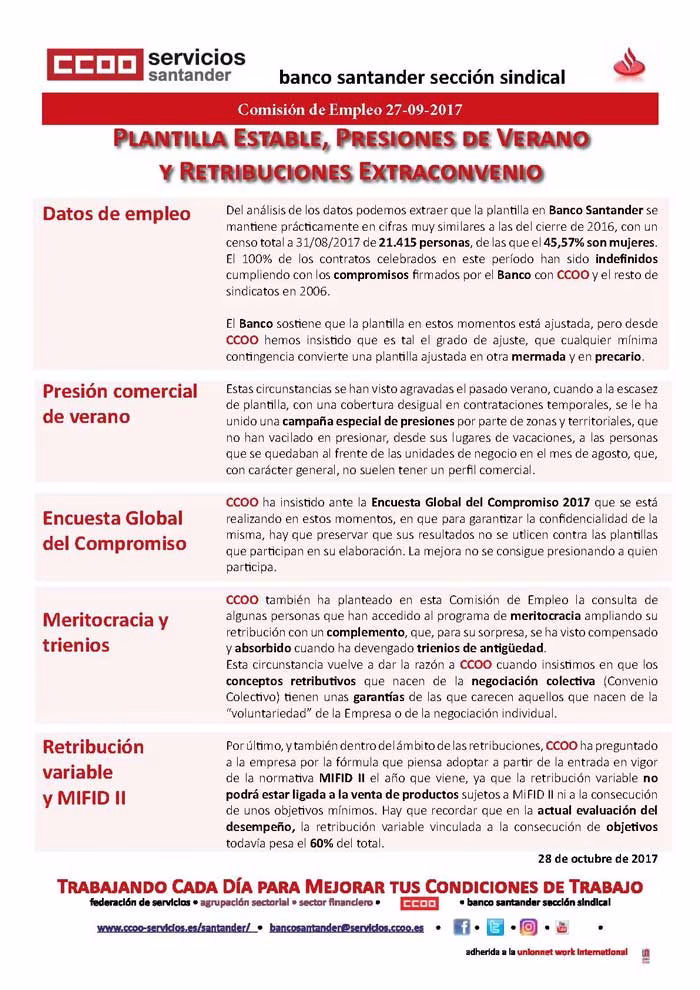 Plantilla estable, presiones de verano y retribuciones extraconvenio