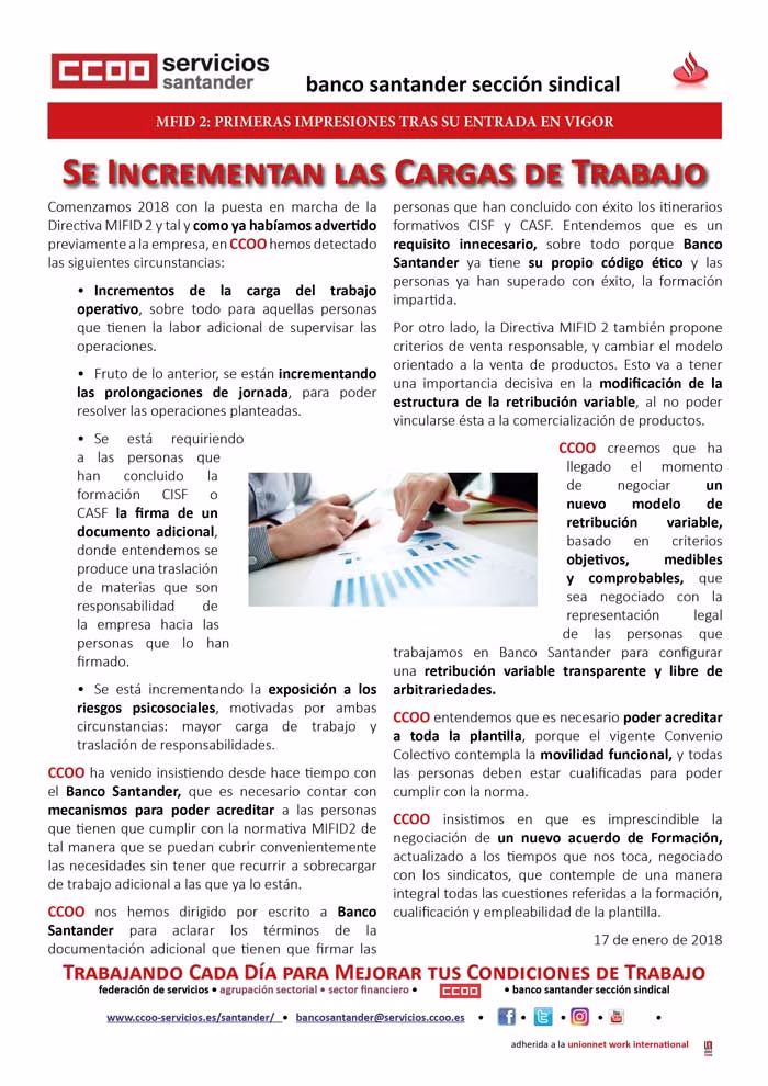 Se Incrementan las Cargas de Trabajo