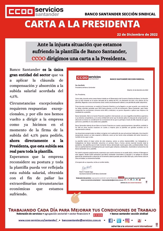 Carta a la Presidenta