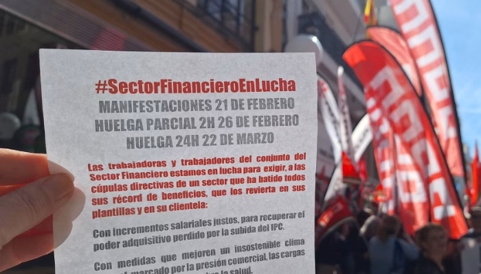 Las plantillas del sector financiero exigen mejoras en sus condiciones laborales