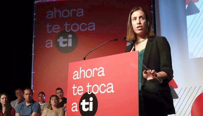 Noemí Trabado, secretaria general de CCOO en Banco Santander interviene en la Jornada Confederal sobre AENC